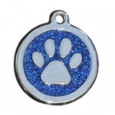 Glitter Paw Pet Dog ID Tag, 30mm, with ring tab Glitter Paw Pet Dog ID Tag, 30mm, with ring tab