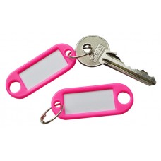 Neon Pink Plastic Key Tag