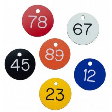 Engraved Numbered Key Tags – 30mm Round Plastic