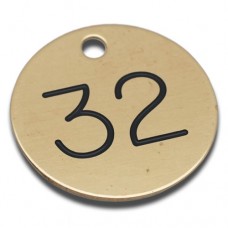 Valve Tags - Brass, 32mm Black Infill
